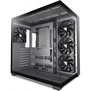 FOIFKIN F300 PC Gehäuse ATX mit 4 ohne RGB-Lüfter,Hoher Luftstrom Mid-Tower Computer Gehäuse,Gaming PC-Gehäuse Big Tower,ATX Gehäuse Schwarz,mit Type-C,360mm Radiator Computergehäuse (Schwarz, F300)