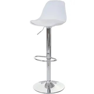 Proregal Barhocker 60-80 cm Kunstleder Weiß
