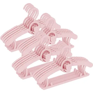 HGYZE Baby Kleiderbügel Kinder Antirutsch, 29-37cm Ausziehbare Kinderkleiderbügel mit Hosenständer, Kunststoff & Stapelbare Mitwachsende Kid Hanger Ideal für Kinderbekleidung, 20 Stück Babybügel Rosa