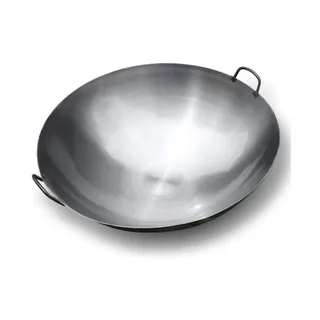Zanotva Wok Traditioneller Handgehämmerter Runder Boden Wok,Hochwertiger Wok Gusseisen,asiatische Küche,für Herd und Grill geeignet (Size : 38cm/14.9in)