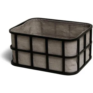 Möve Aufbewahrungskorb Bamboo grau/schwarz 32 x 32 x 20 cm