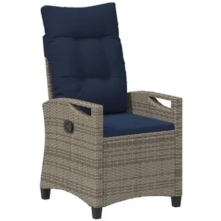 vidaXL Verstellbarer Gartenstuhl 56 x 60 x 112 cm blau/grau