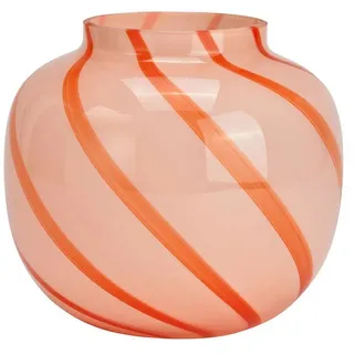 Interdesign24 Dekovase Gestreift Pink/Rot, aus Glas