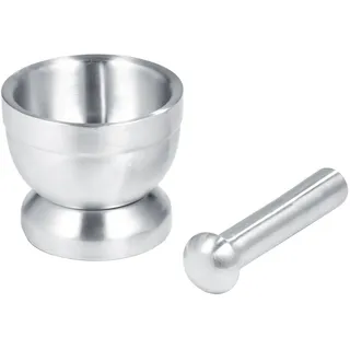 Fdit Edelstahl Griff Stampfer und Schüssel Mörser und Stößel Set Gewürzmühle Pille Brecher Gewürzmühle Kräuterschüssel Pestopulver MEHRWEG VERPAKUNG