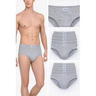 Seher Mensucat Slip Herren Baumwolle Elasthan Unterhosen Basic 6er 10er Pack XS-3XL (Set, 6-St., 6er oder 10er Pack) hoher Tragekomfort grau 3XL