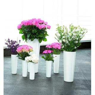 ASA Vase, Stein, Weiß, 18x18x46 cm