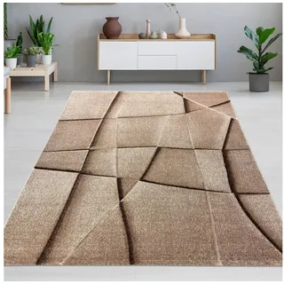 Carpetia Teppich Moderner Teppich Stilvolle für Wohnräume im 3D-Design in Braun, rechteckig beige|braun 140 cm x 200 cm