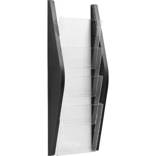 Helit Wandprospekthalter the arc 4 Fächer DIN A5 hoch 4 St. Schwarz