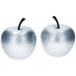 Mambocat 2er Set Pottery Pots Deko-Apfel XS Silber – E2206-S1-GLS