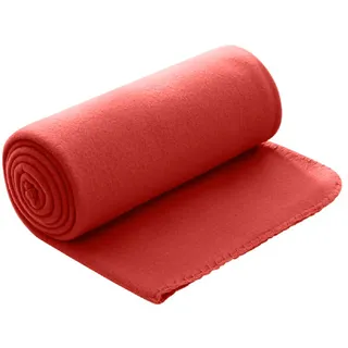 Wometo Polar-Fleece Kuscheldecke 130 x 160 cm Rot