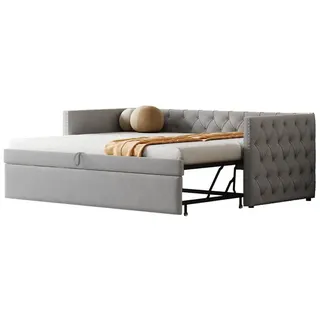 Odikalo Schlafsofa Doppelbett Polsterbett Ausziehbares Gästebett(ohne Matratze)90*200cm grau