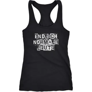 MoonWorks Damen Tanktop Tank Top Endlich Normale Leute Party Festival Top - XXL