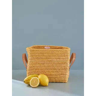 quadratisch Raffia Korb - Gelb