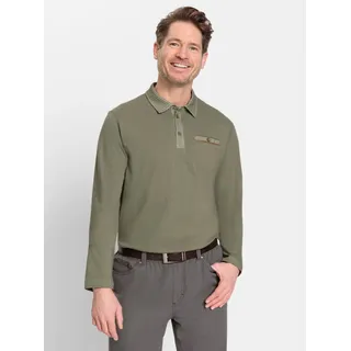 Poloshirt MARCO DONATI "Langarm-Poloshirt" Gr. 48/50, grün (khaki) Herren Shirts Langarm