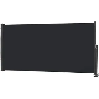 Froadp Einseitig Sichtschutz Markisen, 100x300cm Ausziehbar Seitenmarkise, Windschutz Alu Gartenmarkise aus Robust Polyester, Seitenrollo Paravants für Balkon Terrasse Privatsphäre(Anthrazit)