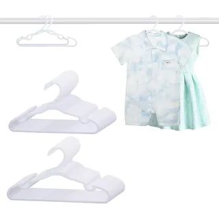 Set Mit 60 Weißen Babykleiderbügeln, Je 29 Cm Und 32,8 Cm Lang, 30er-packung – Rutschfeste Kleiderbügel Für Babys Und Kinder, Robuste Kunststoffbügel Für Kleiderschränke, Hosen, Jacken, Röcke, 29 X 16