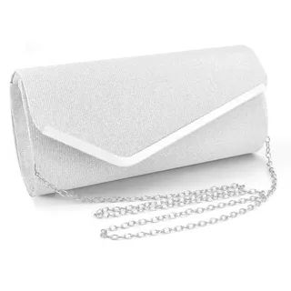 TOFBS Handtasche Damen Clutch Kettentasche Glitzer Abendtasche Elegante Envelope Tasche Crossbody Klein Umschlagtasche Brauttasche für Hochzeit Party Bankett Feiertage - M