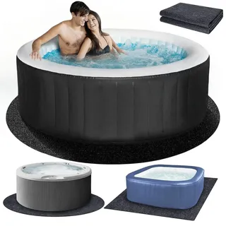 Runde aufblasbare Whirlpool-Matte für den Innen- und Außenbereich, wasserdicht, rutschfeste Unterseite, saugfähiger Bodenschutz für Whirlpool, Pool, 228,6 x 228,6 cm