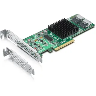 10Gtek für LSI 9211-8I 6Gb/s PCIe 2.0 SAS/SATA HBA RAID Controller Card Internal, LSI SAS2008 Chip, High Profile & Low Profile