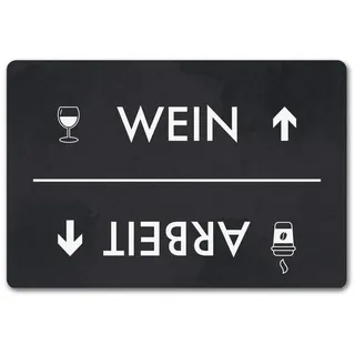 speecheese Fußmatte Wein oder Arbeit Fußmatte in 40x60 cm ohne Rand mit Weinglas und 40 cm