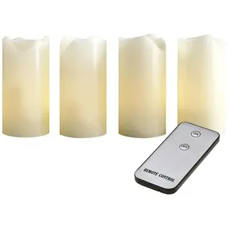 X4-LIFE 701973 LED-Echtwachskerze 4er Set mit Fernbedienung