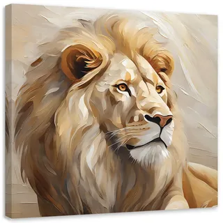 Feeby Leinwandbild, Beige, Textil, Tiere, Rechteckig, 50x50 cm, Bilder und Zubehör, Wandbilder, Leinwandbilder