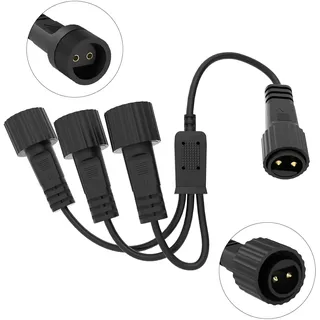 Etopgo Lichterkette Verteiler, 2 Pin Verlängerungskabel, Lichterketten-Splitter IP65 Wasserdicht 1 zu 3 Y-Verteiler für Weihnachtsbeleuchtung Außen, Eisregen und G40 Globe Lichterkette