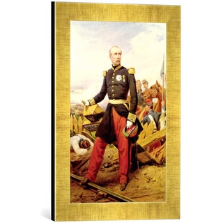 Gerahmtes Bild von Emile Jean Horace Vernet Comte Maurice de Macmahon (1808-93), 1860", Kunstdruck im hochwertigen handgefertigten Bilder-Rahmen, 30x40 cm, Gold Raya