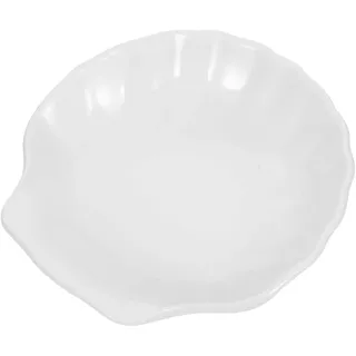 GAROZATION Seifenschale Muschel Plastik Weiß aus Kunststoff Praktische und Leicht zu Reinigende Seifenablage mit Elegantem Design für Badezimmer und Dusche