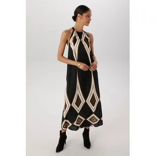 Aniston SELECTED Sommerkleid Grafisches Muster Beige/Schwarz 48