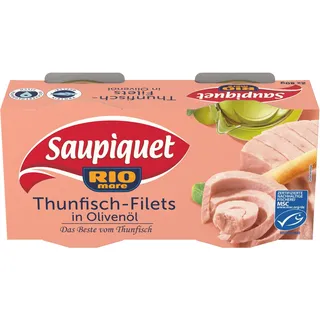 Saupiquet Rio Mare Thunfisch-Filets in Olivenöl, Feinstes Olivenöl, Echter italienischer Geschmack, 2x80g