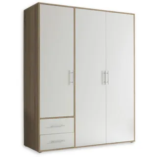 SchlafKONTOR Drehtürenschrank Valencia 155 x 195 x 60 cm Weiß