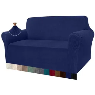 LuxusKollektion Hängedekoration Sofabezug Sofahusse Jacquard Stretch Hunde 2 Sitzer Dunkelblau