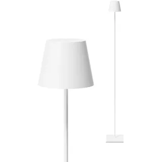SIGOR Nuindie Stehleuchte - Dimmbare LED Akku-Stehlampe Indoor & Outdoor, IP54 spritzwassergeschützt, Höhe 120 cm, aufladbar mit Easy Connect, 12 h Leuchtdauer, schneeweiß