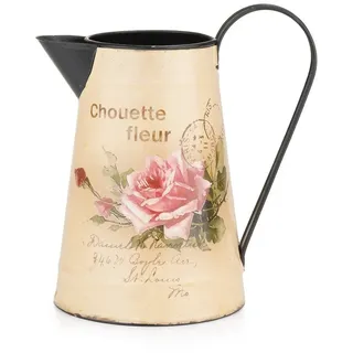 Moritz Gießkanne DEKO Gießkanne Zink mit Motiv Rosen Retro Design (Gießkanne) silberfarben