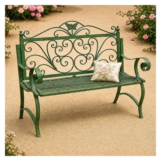 DanDiBo Ambiente Gartenbank 120 x 102 x 119 cm Patina Grün