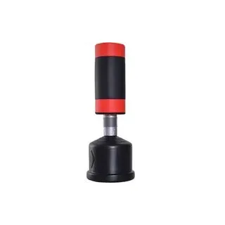 HOMCOM Standboxsack schwarz Kunstleder H/D: ca. 185x56 cm - Rot, Schwarz