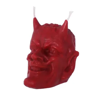 Nklaus - Bienenwachs Teufel rot Kerze - Gothik Ritualkerze Figurenkerze Gothik Skull - Halloween Tropfkerzen 36298