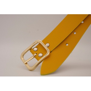 AnnaMatoni Ledergürtel mit goldener Schließe gelb 105