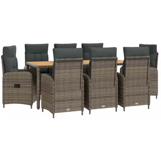 vidaXL Outdoortisch-Set 9 stk. Hellgrau und Dunkelgrau