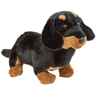 Teddys Rothenburg Kuscheltier Hund Dackel 30 cm schwarz/braun Plüschdackel Stofftier (Plüschtier, Stoffdackel, Stoffhund, Plüschhund)