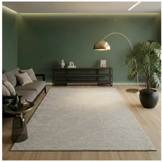 Sehrazat Teppich Moda 1200, auch als Läufer, rechteckig, Höhe: 11 mm, Kurzflor, grafisches Hoch Tief Muster, Wohnzimmer grau 120 cm x 170 cm x 11 mm