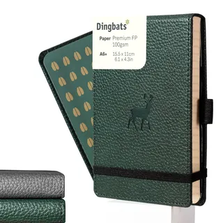 Dingbats* - Tierwelt Reporter Notizbuch A6 Blanko - Hardcover PU Leder Journal für Arbeit, Reisen - Elastischer Verschluss, Stifthalter, Lesezeiche