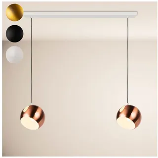 s.luce Pendelleuchte Ball Esstisch-Pendelleuchte 2-5-flammig Ø 30cm Balken 160cm Gold goldfarben