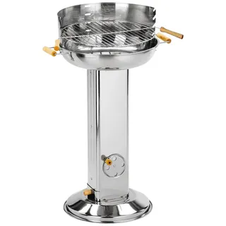 Rungassi Grillschale XXL Säulengrill Edelstahl Holzkohlegrill Grill Ø38cm, H 83cm
