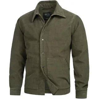 Indicode Herren INKorbits Cordjacke mit Knopfleiste und Umschlagkragen | Klassische Cordjacke für kalte Tage und Outdoor aktivitäten, Herrenjacke, Hemdjacke, Übergangsjacke, Freizeitjacke für Männer - L