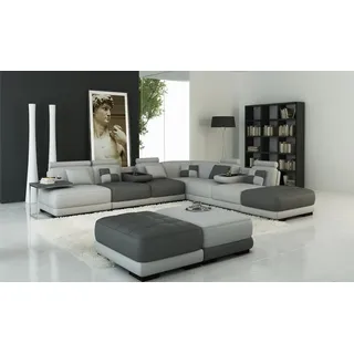 XXL Designer Wohnlandschaft Polster L Form Ecksofa Eck Garnitur Sofa Couch Ecke - Grau