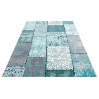 Teppich HOME AFFAIRE "Garry" Teppiche Gr. B/L: 160 cm x 230 cm, 7 mm, 1 St., blau (türkis) Esszimmerteppiche