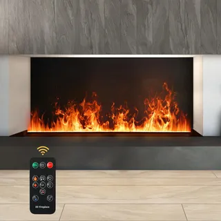 Mexhom Wasserdampf-Kamin, 3D-Flammeneffekt, [150cm, unbeheizt] | 3D Wasserdampf-Effekt, Für Schlafzimmer, Wohnzimmer, Heimdekor, Haustierfreundlich, Befeuchtung, Einfache Nachfüllung