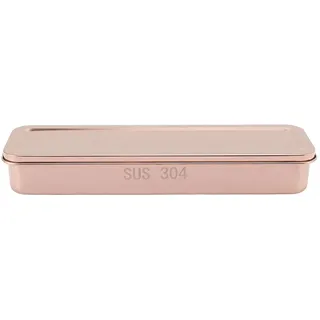 Besteckkasten Aus Edelstahl Mit Deckel Und Abtropfschale – Roségold